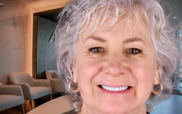 a happy senior lady smiling confident again