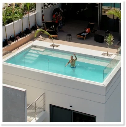 aerial view of A1 tower roof pool